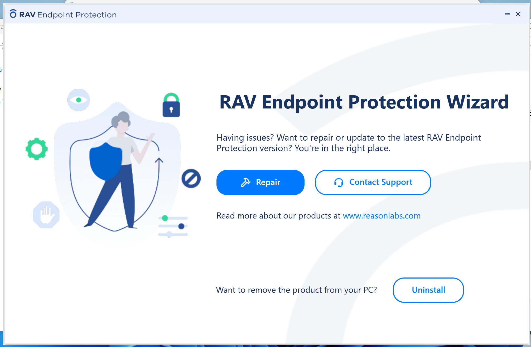 Uninstall RAV Endpoint